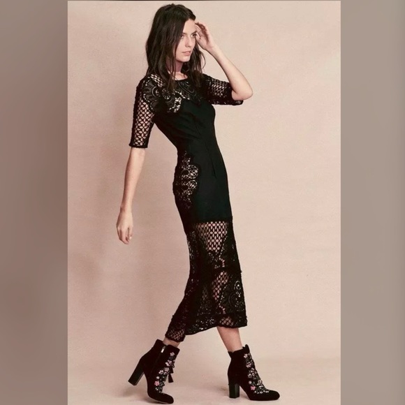 For Love And Lemons Dresses & Skirts - For Love and Lemons Gracey Black Crochet Dress L
